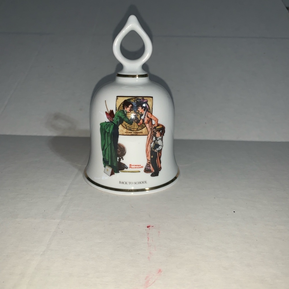 Decorative White Bell with School Scene